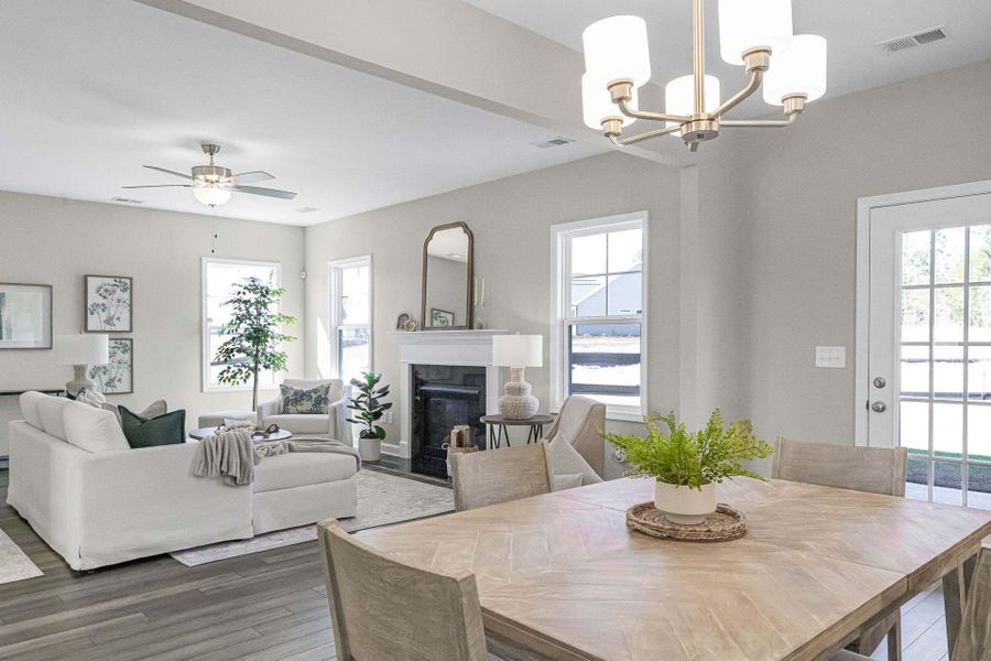 Representative furnished interior of a home built from the Aberdeen by Caviness & Cates Communities in Bartlett Manor, Youngsville (Image 128).