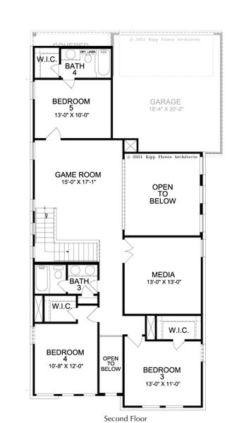 2D floor plan layout for the Duets D417 by Landon Homes in Lexington Frisco, Frisco, TX (Image 4).