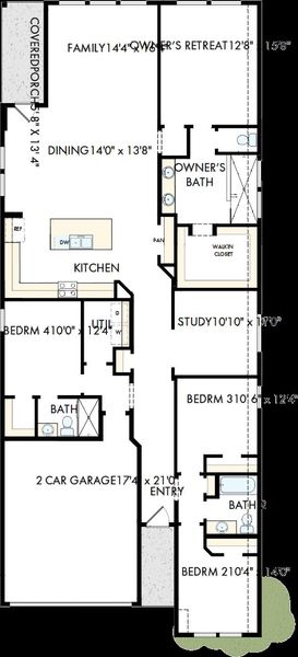 2D floor plan layout of this home in Austin Point - Terrace Collection, Richmond, TX (Image 2). 2D floor plan layout of this home in Austin Point - Terrace Collection, Richmond, TX (Image 2).