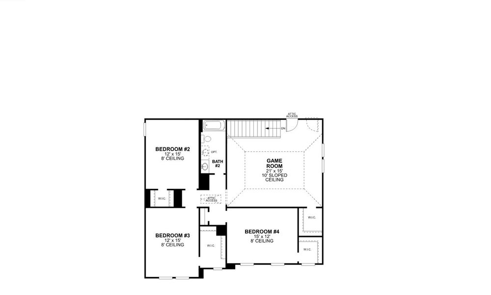 2D floor plan layout for the Columbus - 40' Smart Series by M/I Homes in Lane Ranch, Sanger, TX (Image 4).