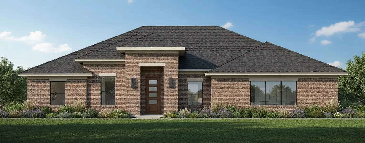 Representative exterior photo of a completed home built from the The Lily by Kenmark Homes in Taylor Ranch, Springtown, TX (Image 2).