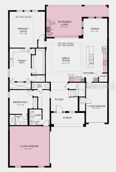 2D floor plan layout of this home in Palms at Coasterra, Palmetto, FL (Image 2).