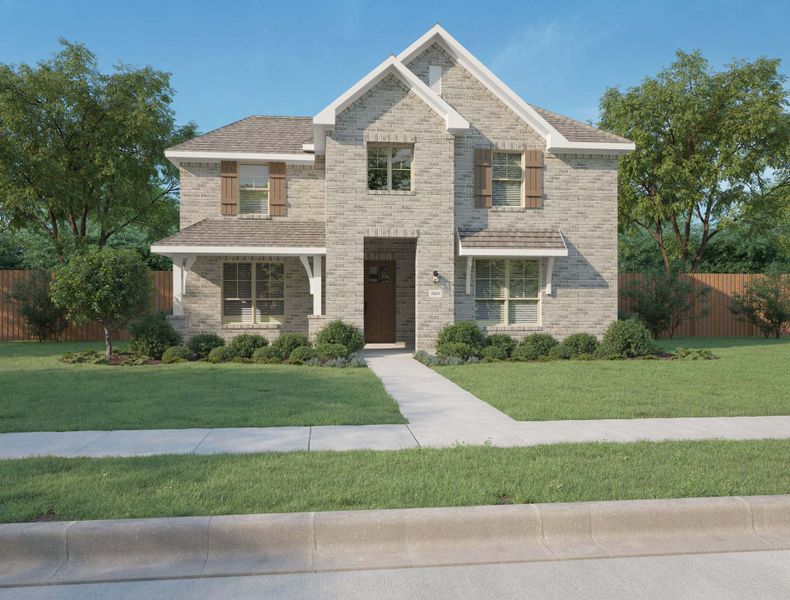 Representative exterior photo of a completed home built from the Robin by Centre Living Homes in Dove Hollow, Waxahachie, TX (Image 4). Representative exterior photo of a completed home built from the Robin by Centre Living Homes in Dove Hollow, Waxahachie, TX (Image 4).