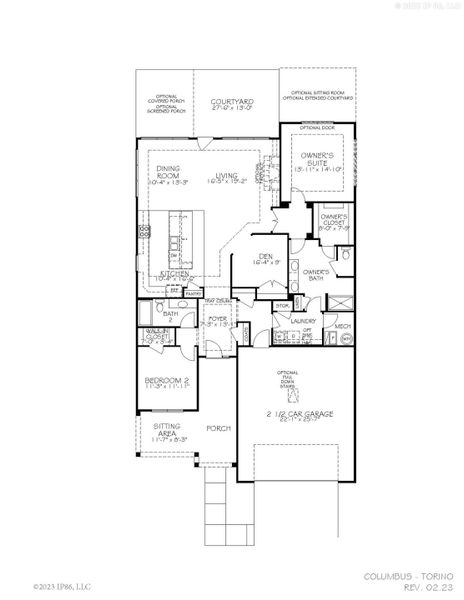 2D floor plan layout for the Torino by Epcon Communities in The Grove at Haven Hill, Lenoir City, TN (Image 3). 2D floor plan layout for the Torino by Epcon Communities in The Grove at Haven Hill, Lenoir City, TN (Image 3).