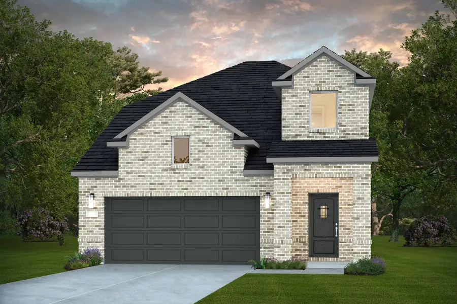 Representative exterior photo of a completed home built from the Summit by Pulte Homes in Spring Branch Preserve, Montgomery, TX (Image 1). Representative exterior photo of a completed home built from the Summit by Pulte Homes in Spring Branch Preserve, Montgomery, TX (Image 1).