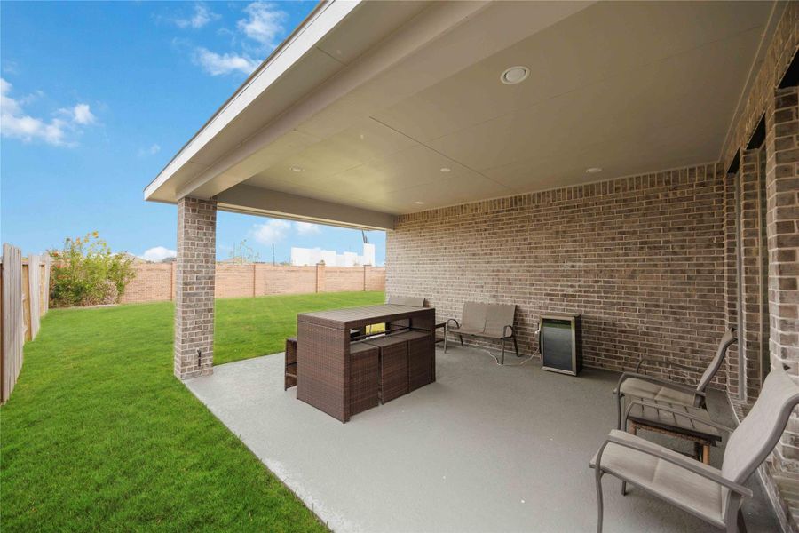 Exterior details and patio area of a home in Marvida 55' - Gated, Cypress (Image 26).