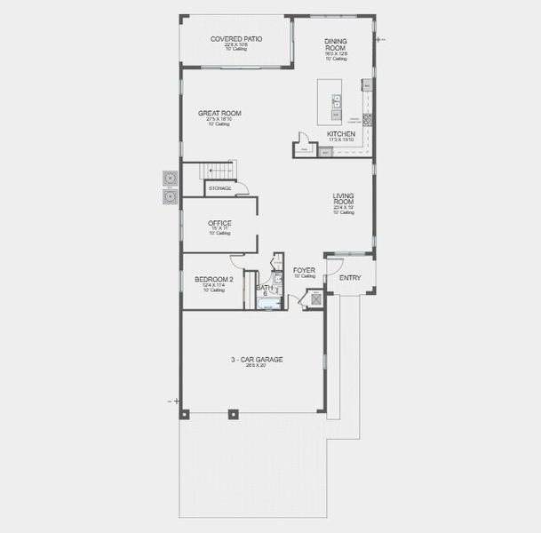 2D floor plan layout of this home in Solana Bay at Avenir, Palm Beach Gardens, FL (Image 2).
