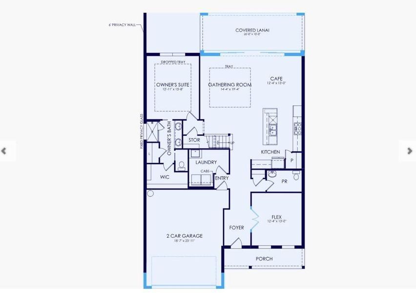 2D floor plan layout of this home in The Reserve at Eastpointe, Palm Beach Gardens, FL (Image 3).