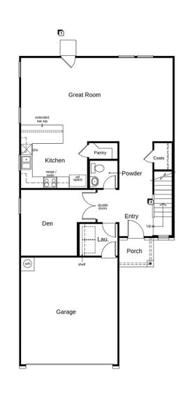 2D floor plan layout of this home in Sonterra - Cool Water, Jarrell, TX (Image 3).