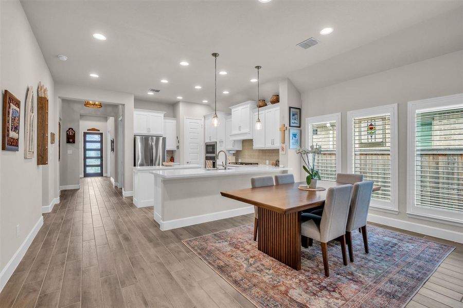 The dining area provides ample space for your furniture. The dining area provides ample space for your furniture.