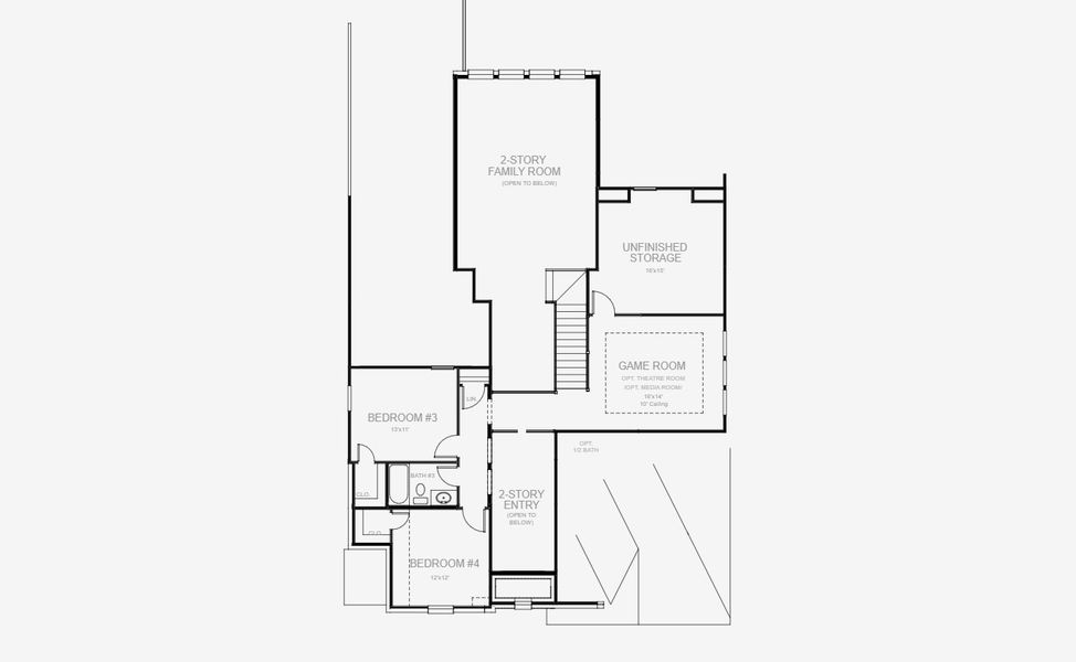 2D floor plan layout for the 3095W by Perry Homes in Juniper Springs 60', Lockhart, TX (Image 4). 2D floor plan layout for the 3095W by Perry Homes in Juniper Springs 60', Lockhart, TX (Image 4).
