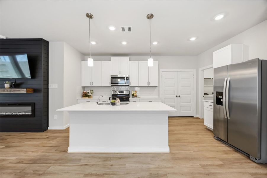 Large open kitchen island for those home cooked meals! Large open kitchen island for those home cooked meals!