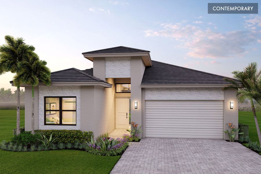 Representative exterior photo of a completed home built from the Dorado by GL Homes in Apex at Avenir, Palm Beach Gardens, FL (Image 15).