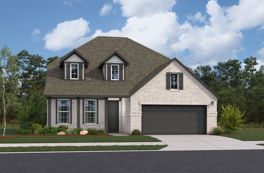 Representative exterior photo of a completed home built from the Frio by Beazer Homes in Flat Creek, Castroville, TX (Image 1). Representative exterior photo of a completed home built from the Frio by Beazer Homes in Flat Creek, Castroville, TX (Image 1).