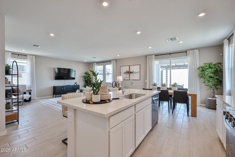 Island Shot into Family Room Island Shot into Family Room