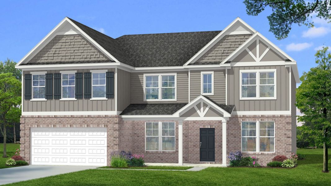 Representative exterior photo of a completed home built from the Clarity by DRB Homes in Kingston, Locust Grove, GA (Image 24).