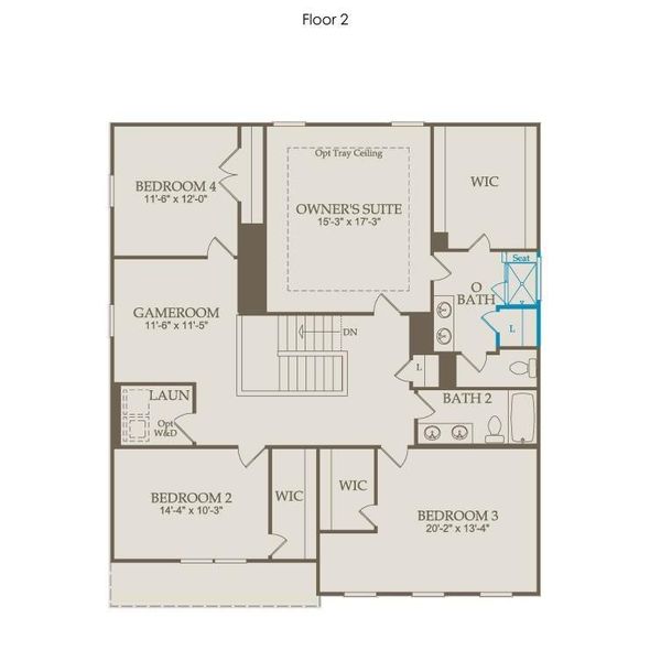 2D floor plan layout of this home in Briar Creek, Atlanta, GA (Image 3).