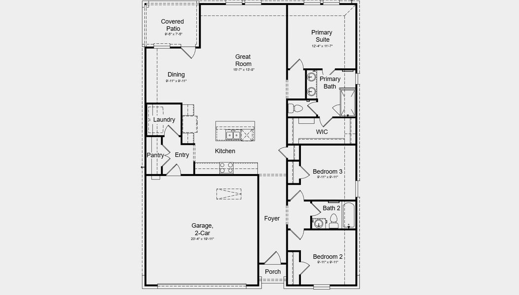 2D floor plan layout for the Elgin by Taylor Morrison in Parks at Foster Crossing, Anna, TX (Image 4).