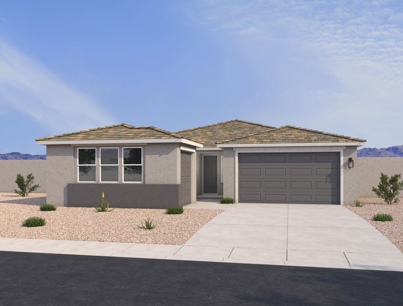 Modern Desert exterior elevation rendering