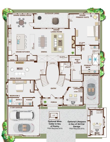2D floor plan layout for the Grand Legacy by Grand Homes in Heath Golf & Yacht Club, Heath, TX (Image 3). 2D floor plan layout for the Grand Legacy by Grand Homes in Heath Golf & Yacht Club, Heath, TX (Image 3).
