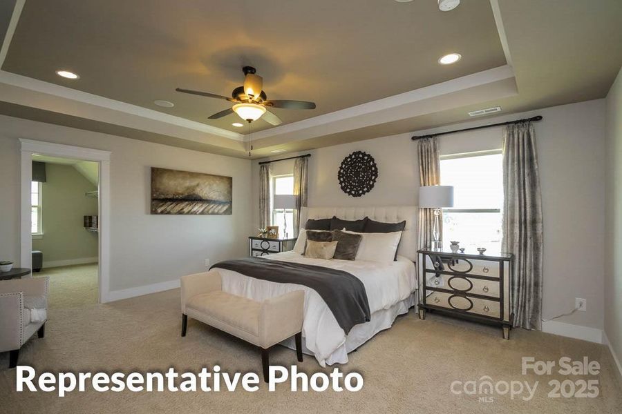 Primary Bedroom with Tray Ceilings