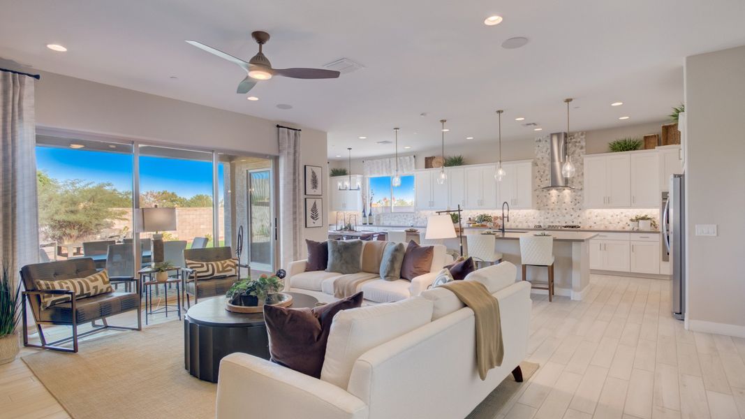 Representative furnished interior of a home built from the Almeria by DRB Homes in Arroyo Seco - Palazzo, Buckeye (Image 9). Representative furnished interior of a home built from the Almeria by DRB Homes in Arroyo Seco - Palazzo, Buckeye (Image 9).