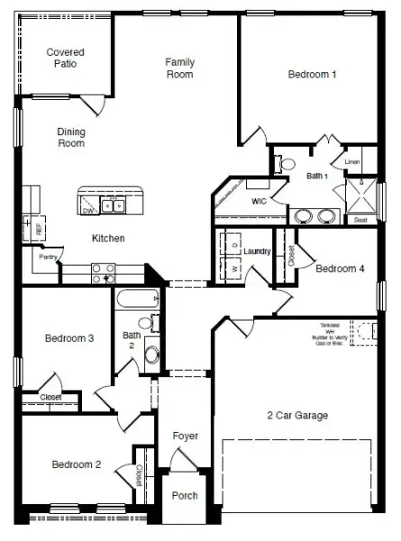 2D floor plan layout of this home in Bluestem, Rhome, TX (Image 4).