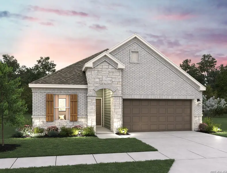 Front exterior of a new home in The Wilder, Adkins, TX, highlighting curb appeal (Image 1). Front exterior of a new home in The Wilder, Adkins, TX, highlighting curb appeal (Image 1).