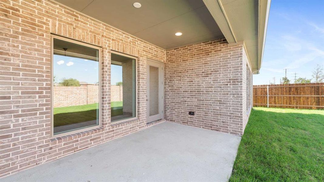 Exterior details and patio area of a home in Avondale 45', Fate (Image 3). Exterior details and patio area of a home in Avondale 45', Fate (Image 3).