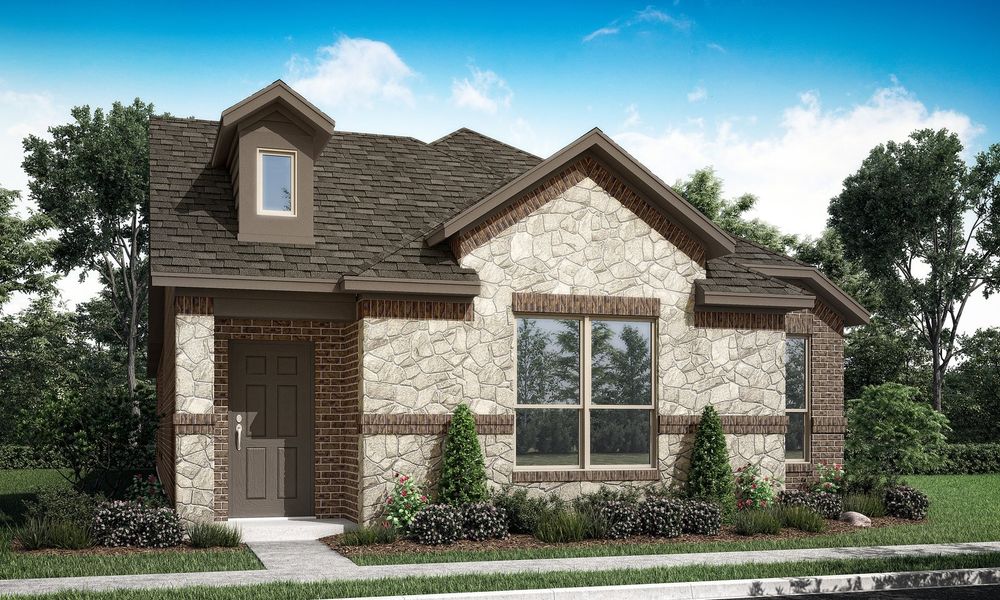 Representative exterior photo of a completed home built from the Concerto by Impression Homes in Redden Farms – Active Adult, Midlothian, TX (Image 6). Representative exterior photo of a completed home built from the Concerto by Impression Homes in Redden Farms – Active Adult, Midlothian, TX (Image 6).
