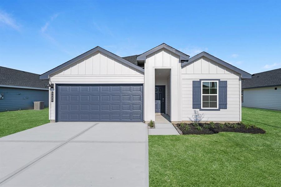 Front exterior of a new home in Reserve at Mallard Lakes, Orange, TX, highlighting curb appeal (Image 2). Front exterior of a new home in Reserve at Mallard Lakes, Orange, TX, highlighting curb appeal (Image 2).