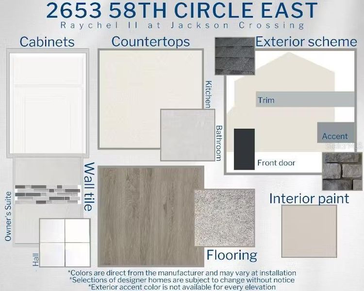 Sample of building materials used in homes in Jackson Crossing, Palmetto (Image 3). Sample of building materials used in homes in Jackson Crossing, Palmetto (Image 3).