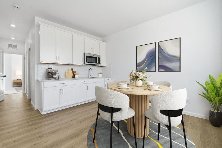 Furnished interior view inside a new home in Trailstone, Arvada (Image 7).