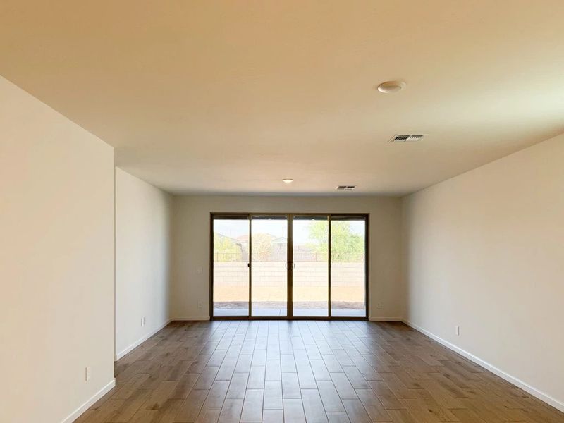 Great room with upgraded 4 panel slider