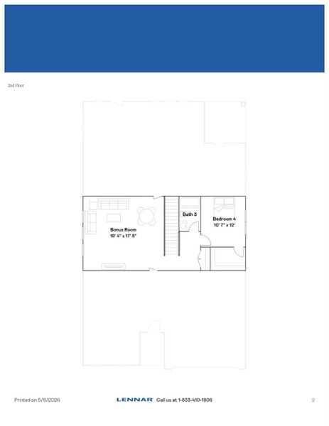 2D floor plan layout of this home in Shannon Woods, Maiden, NC (Image 4).