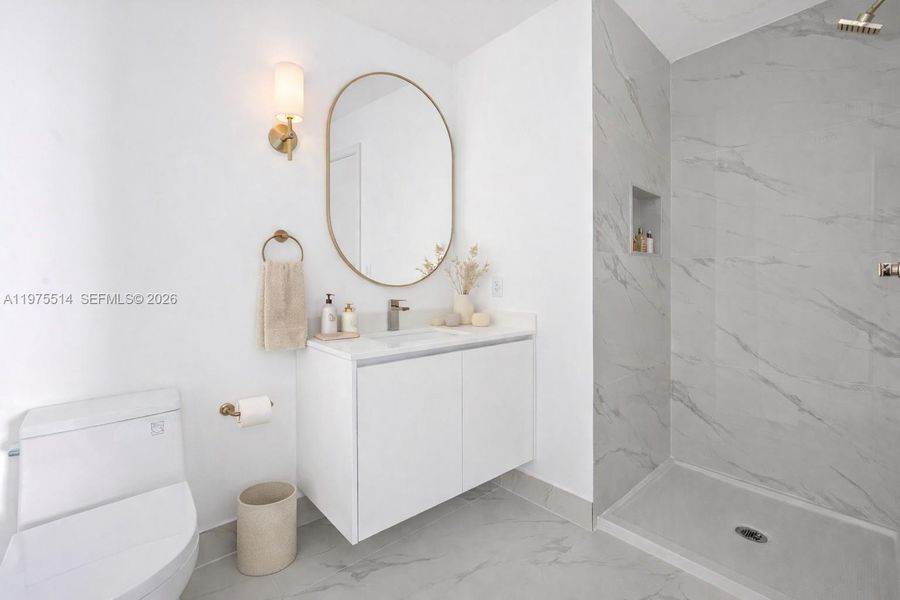 Furnished interior view inside a new home in , Miami (Image 17).