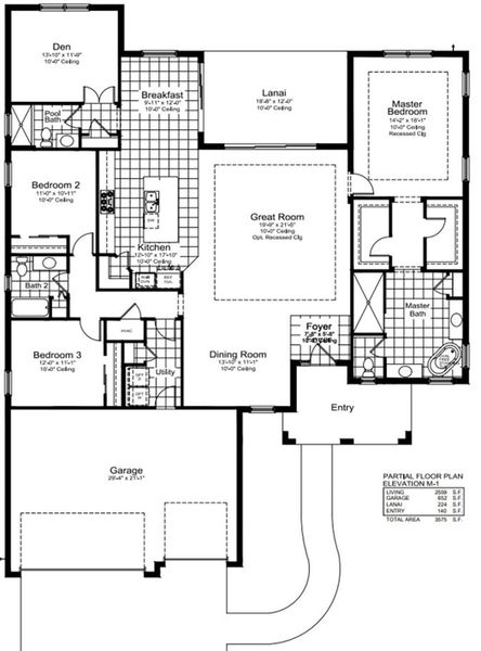 2D floor plan layout for the Sanibel 2 by Neal Communities in Boca Royale Golf & Country Club at Wellen Park, Englewood, FL (Image 5).