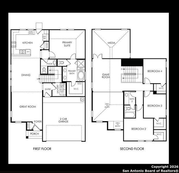 2D floor plan layout of this home in Thomas Pond, San Antonio, TX (Image 2). 2D floor plan layout of this home in Thomas Pond, San Antonio, TX (Image 2).