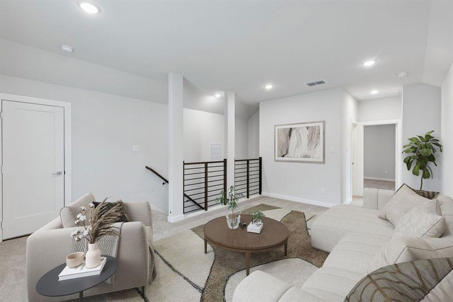 Game Room in the Stanley II home plan by Trophy Signature Homes – REPRESENTATIVE PHOTO