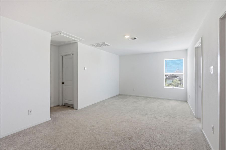 Huge open game room upon landing on the second floor.