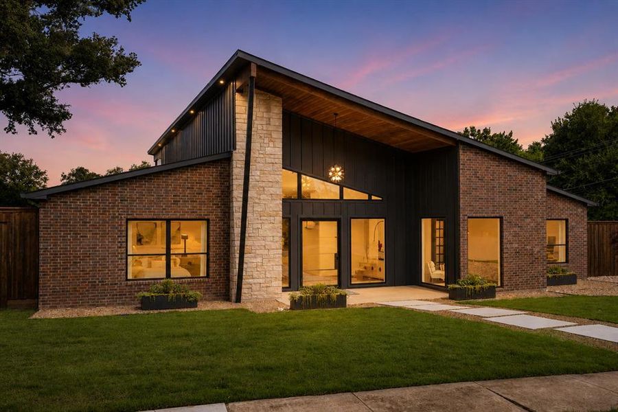 Inspired by the MCM giants of days past, the front elevation of this corner lot home will turn heads.
