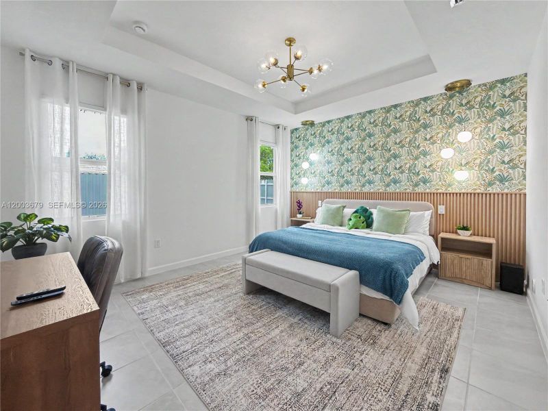 Furnished interior view inside a new home in , Miami (Image 42).