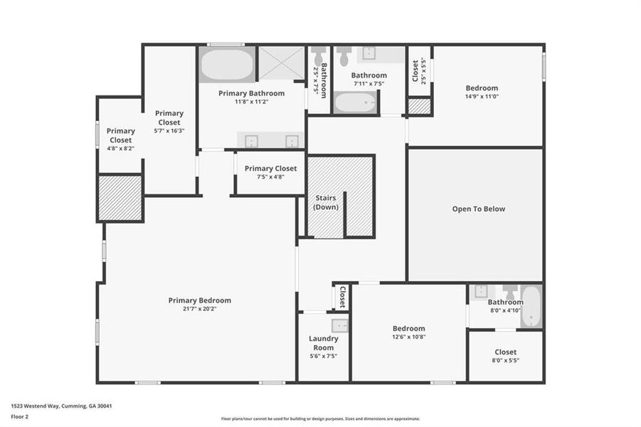 2D floor plan layout of this home in Waterhaven, Cumming, GA (Image 4).