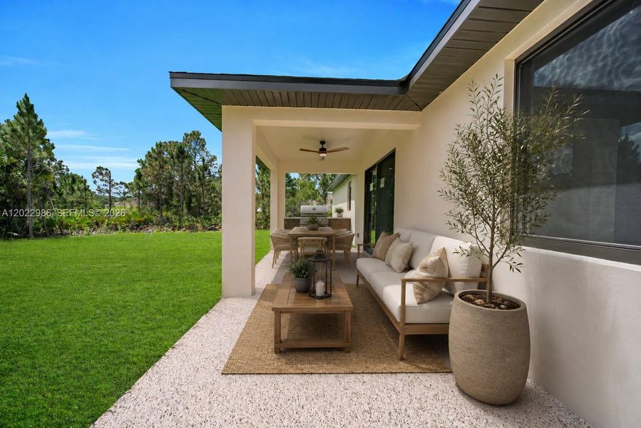 Exterior details and patio area of a home in , Lehigh Acres (Image 4). Exterior details and patio area of a home in , Lehigh Acres (Image 4).