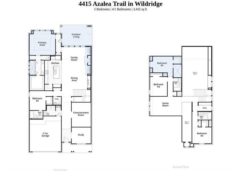 2D floor plan layout of this home in Wildridge, Oak Point, TX (Image 4).