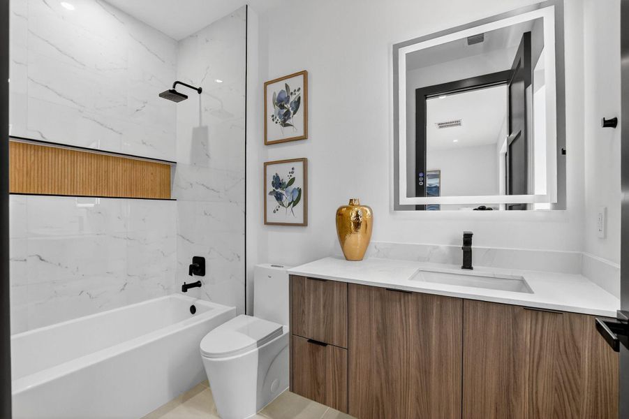 Furnished interior view inside a new home in , Boca Raton (Image 58).