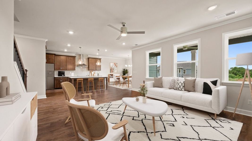 Representative furnished interior of a home built from the Emerson by D.R. Horton in Evergreen Crossing, Locust Grove (Image 12).