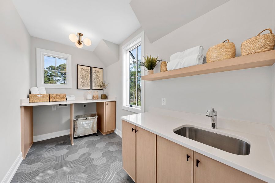 Representative furnished interior of a home built from the Eloise by Homes by Dickerson in The Founding at Blue Ridge, Raleigh (Image 20).