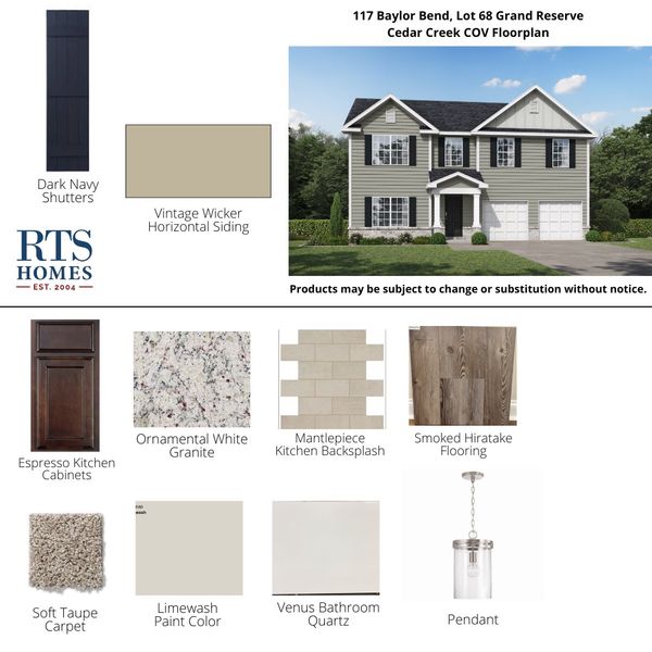 2D floor plan layout of this home in Grand Reserve, Hinesville, GA (Image 3).