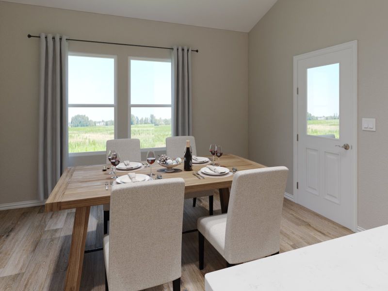 Enjoy family dinners around the dining table.